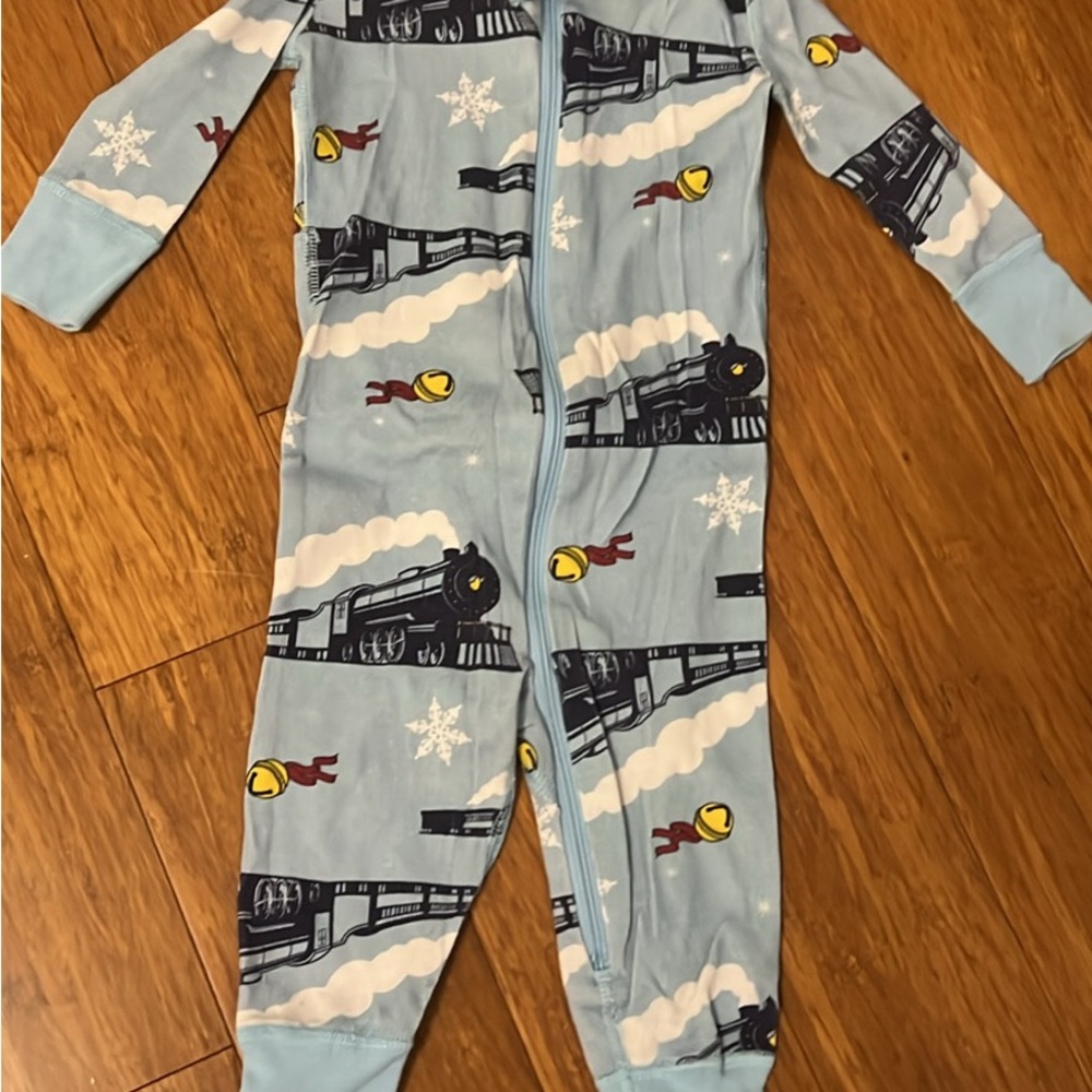 Blue Train Print Kids One Piece